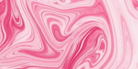Red and white paint mixing background. Pink Acrylic Pour Color Liquid marble abstract surfaces Design. Abstract background pattern and texture of swirling pink ink.
