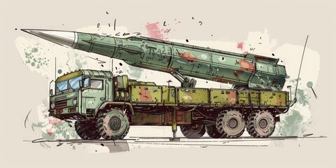 Fototapeta premium Artistic Military Rocket Launcher Design