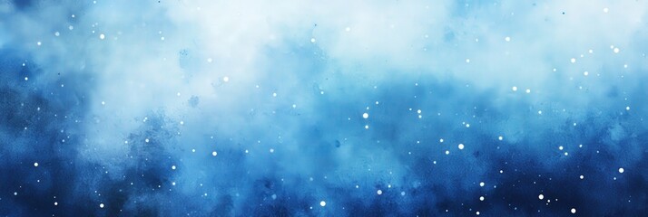Fototapeta premium Abstract Blue Watercolor Background with Glittering Stars