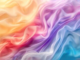 Obraz premium A vibrant display of flowing fabric in pastel colors, creating a soft, dreamy visual perfect for backgrounds or textile designs.
