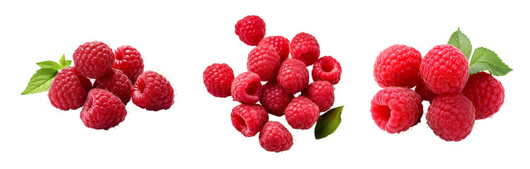 Raspberries isolated on a transparent background, transparent png
