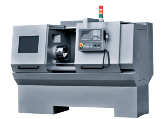 Manufacturing professional metalworking machine. Industrial concept. Programmable modern cnc digital  digital program machine isolated on white transparent background