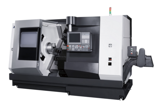 Manufacturing professional metalworking machine. Industrial concept. Programmable modern cnc digital  digital program machine isolated on white transparent background