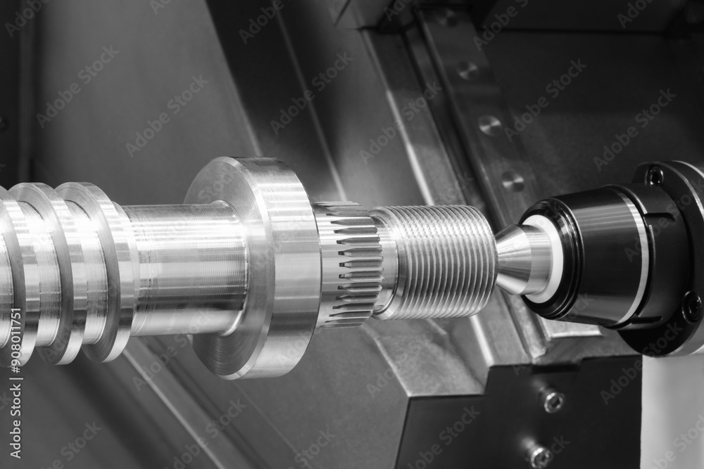 Poster manufacturing professional metalworking machine. industrial concept. programmable modern cnc digital