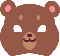 Carnival bear face mask icon. Kid fun