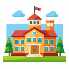 School vector illustration on white background 