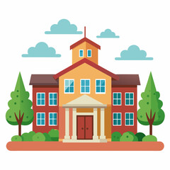 Fototapeta premium School vector illustration on white background 