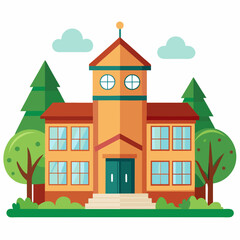 Fototapeta premium School vector illustration on white background 