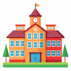 Naklejka premium School vector illustration on white background 
