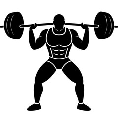Fototapeta premium weightlifter vector silhouette 