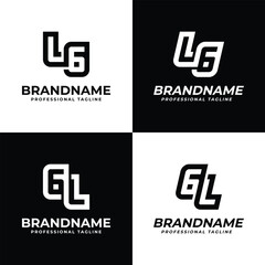 Letters LG and GL Monogram Logo, suitable for any business with LG or GL initials