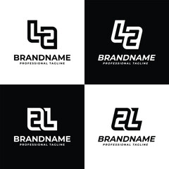 Letters LZ and ZL Monogram Logo, suitable for any business with LZ or ZL initials