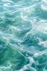 Fototapeta premium Serene Harmony - Abstract Rhythmic Waves in Soft Blue and Green Tranquil Background