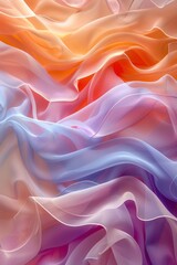 Obraz premium Serene Rhythmic Wave Patterns in Soft Pastel Colors - Calming Abstract Background