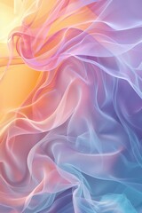 Obraz premium Serene Pastel Wave Patterns - Abstract Background with Calming Rhythmic Designs in Soft Colors