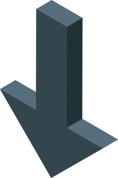 Dark gray arrow is pointing down, which can represent a negative trend