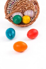 easter eggs in basket