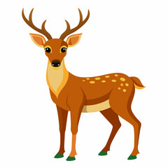 Fototapeta premium Deer silhouette vector, deer vector illustration, christmas vector art, deer silhouette, deer vector icon, eps