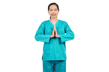 Female nurse isolated transparent