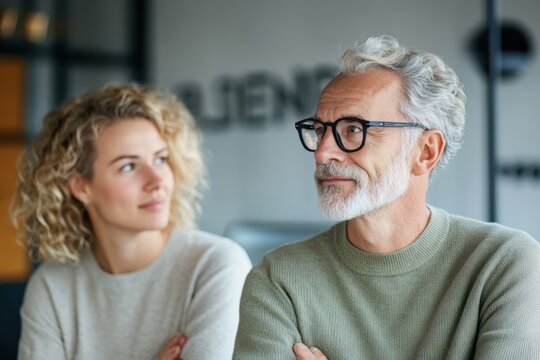 Financial Adviser Discussing Retirement Funds with Client in Profile View