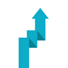 blue business arrow pointing up zig zag
