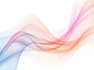 Obraz premium Colorful Waves on White Background, Generative AI Illustration
