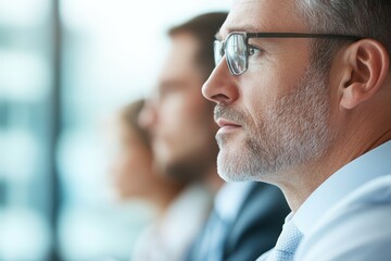 Fototapeta premium Collaborative Financial Strategy Meeting with Skilled Adviser and Business Team