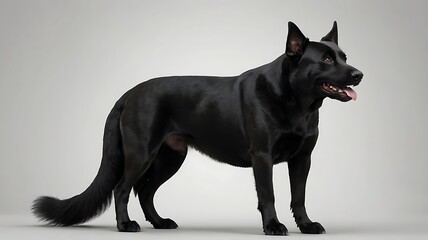 Black real full body dog animal
