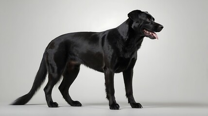 Black real full body dog animal