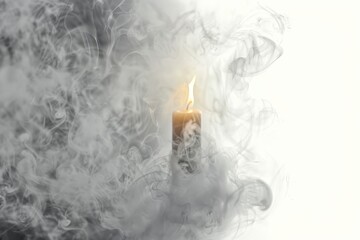 Achieve stunning visual effects with this high-quality 4K image, capturing the intricate details of a captivating candle smoke or fog effect, perfect for compositing or overlaying.