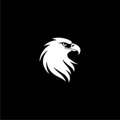Obraz premium Minimalist falcon logo design full color black and white 