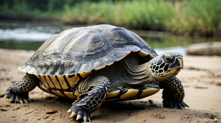 Obraz premium a turtle on land