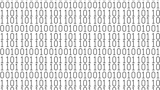 Repeating Upwards Flowing Simple Binary Numbers on Paper Animated White Scrolling Background in 4k