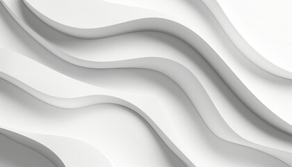 Obraz premium An abstract image featuring smooth, flowing white wavy lines, creating a sense of depth and movement in a 3D design.