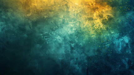 Obraz premium Abstract background with a gradient of teal, green, and yellow. The texture is rough and has a distressed look.