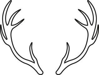 Deer horns icon. Deer antlers. Vector. Line style.