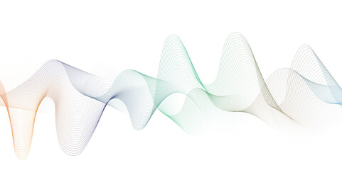 Abstract colorful wavy lines Digital frequency track equalizer background. Curved wave smooth stripe seamless pattern. Wave lines created using blend tool. graphic design template banner business wave