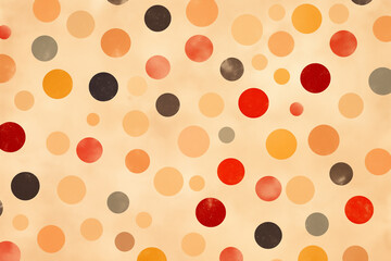 Retro Polka Dots in Warm Earthy Tones on Textured Background