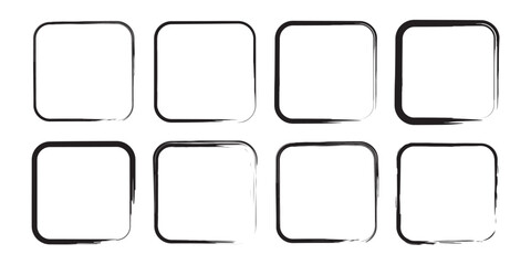 Hand drawn sketch frame vector. Simple doodle rectangle pencil frame border shape. Pencil brush stroke style isolated on white background. eps10