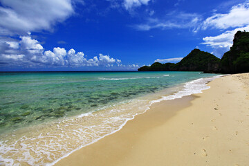 Scenic view clean and white sand beach at Thung Sang Bay, Chumphon Province, Thailand 