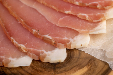 dried pork meat with a thin layer of lard