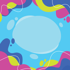 full color abstract flat background and liquid shape
