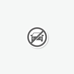 No car parking sign sticker isolated on gray background