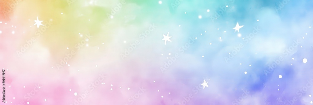 Sticker Dreamy Pastel Sky with Stars