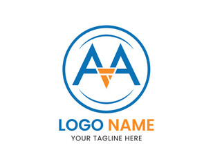 Naklejka premium AA Logo Design Vector typography and Creative AA Letter Logo Concept