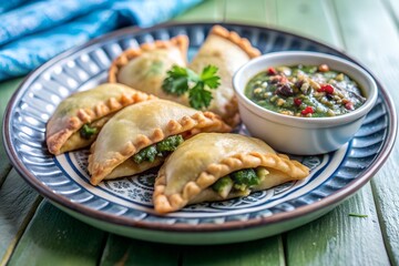 Close-Up of Mexican Empanadas with Spicy Fillings