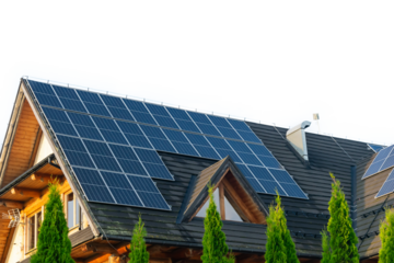 solar panels on roof