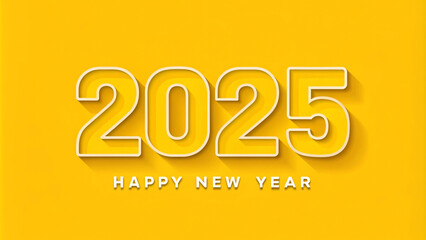 Welcome 2020 with a touch of elegance in a clean, yellow minimalist style. Happy New Year 2025!