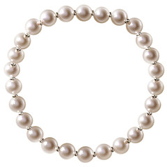 Obraz premium A circle of white pearls, perfect for jewelry or design projects.