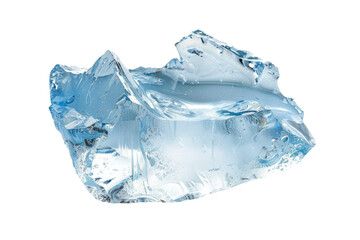 Obraz premium A close-up of a translucent blue crystal, reflecting light and casting shadows.